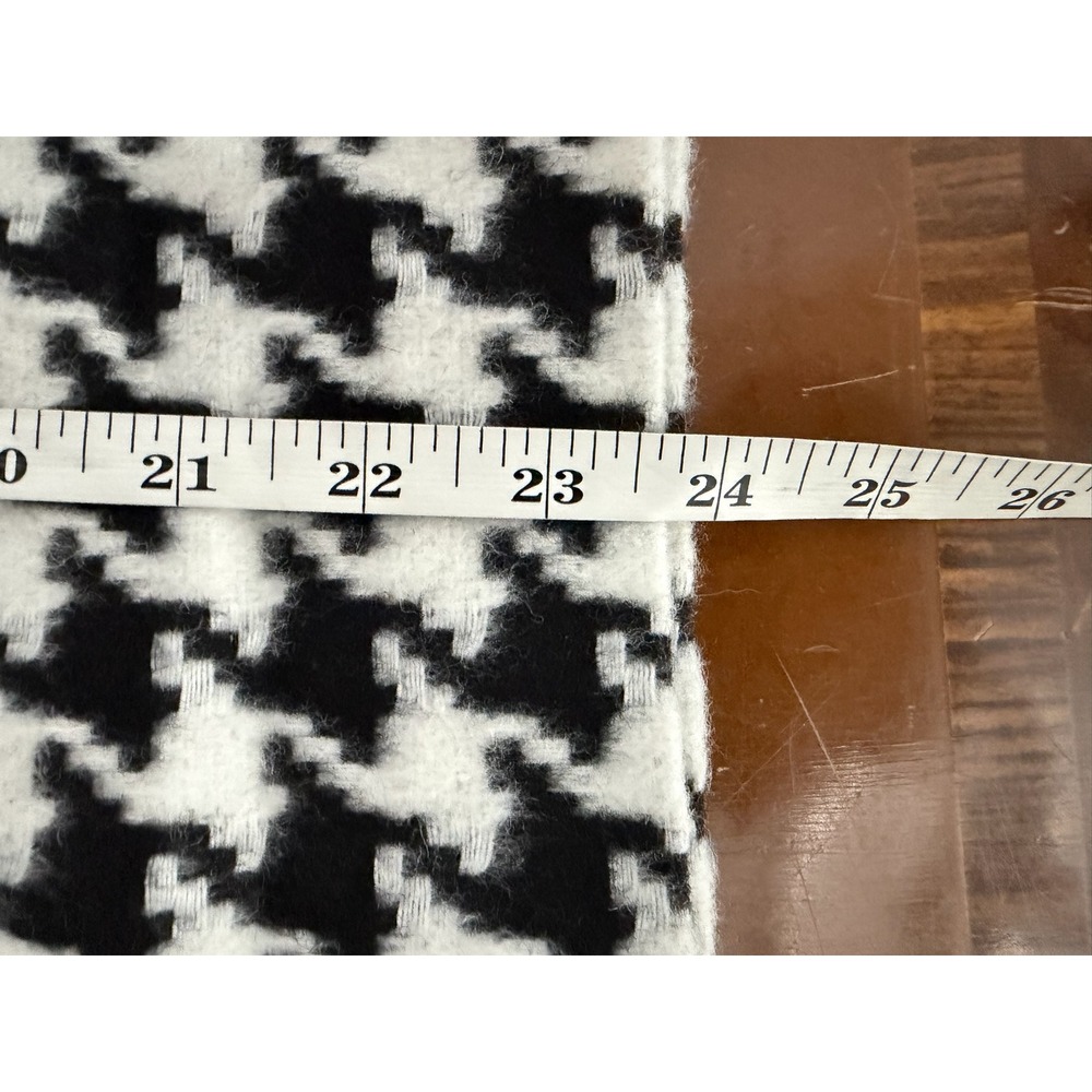 Talbots Houndstooth Wool Blend Pencil Skirt 16W Old Money Faux Leather Trim - Picture 6 of 8